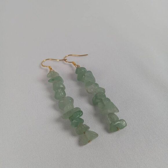 Aventurine stone chip earrings boho bohemian western westerncore bohochic - Picture 1 of 6